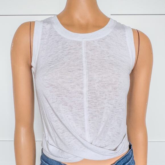 Athleta, White Breezy Linen Like Twist Front Tank, Women’s X-Small, Activewear - Picture 1 of 8